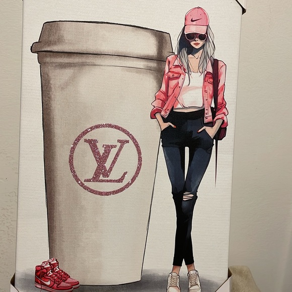 Lux inspired LV NIKE COFFEE GIRL ART - Picture 2 of 5